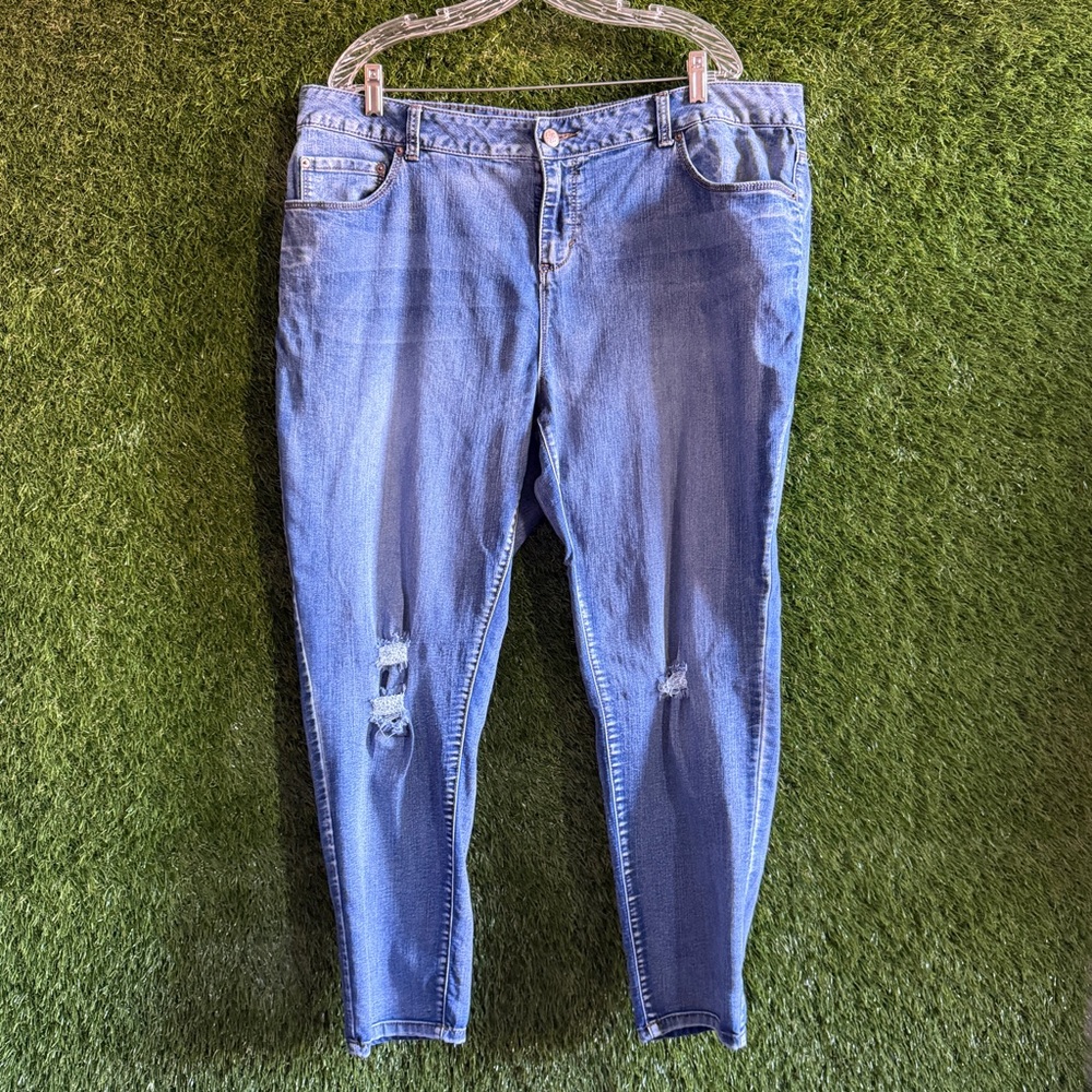 American Rag 20W Distressed Skinny Denim Jeans Plus Curvy